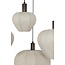 Light en Living Hanglamp 10L 144x49x200 cm HUXI Donkerbruin houtprint + linnen crème