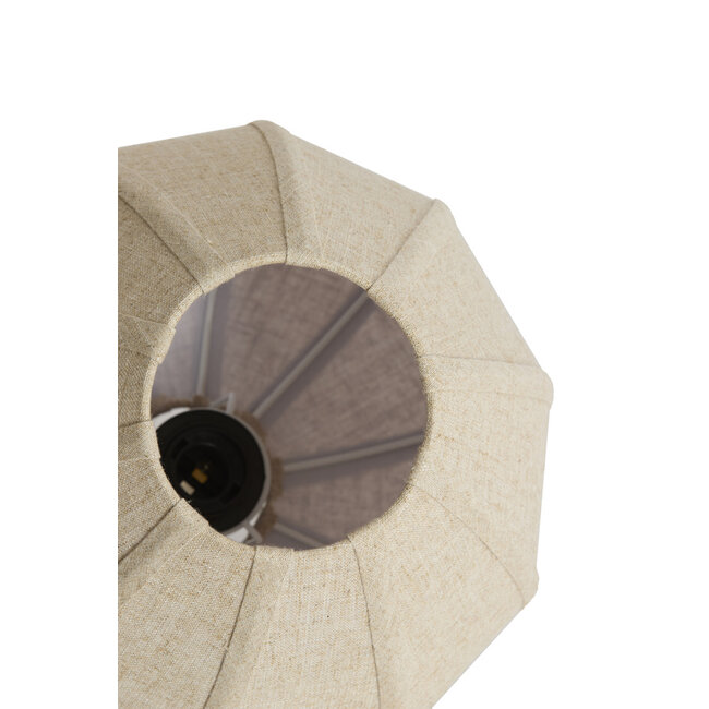 Light en Living Hanglamp 5L Ø76x140 cm HUXI donkerbruin houtprint + linnen crème