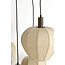 Light en Living Hanglamp 5L Ø76x140 cm HUXI donkerbruin houtprint + linnen crème