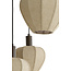 Light en Living Hanglamp 5L Ø76x140 cm HUXI donkerbruin houtprint + linnen crème
