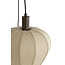 Light en Living Hanglamp 5L Ø76x140 cm HUXI donkerbruin houtprint + linnen crème