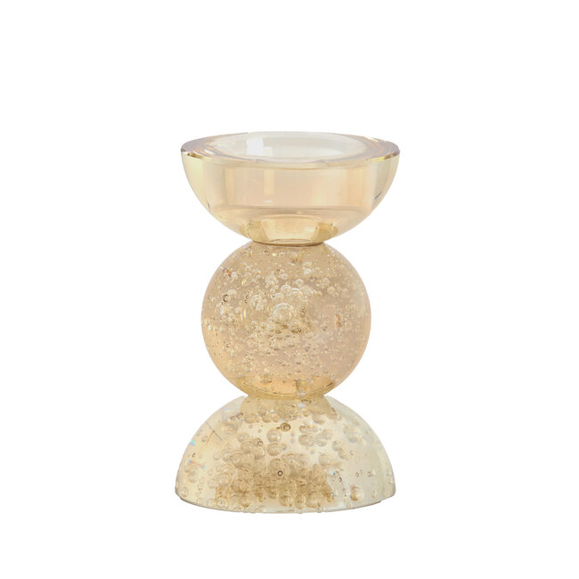 Light en Living Kaarsenhouder Ø8x12 cm  ITINGA glas  bubbel amber