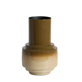 Light en Living Vaas deco  Ø22x33,5 cm CARIMA donkerbruin + zand