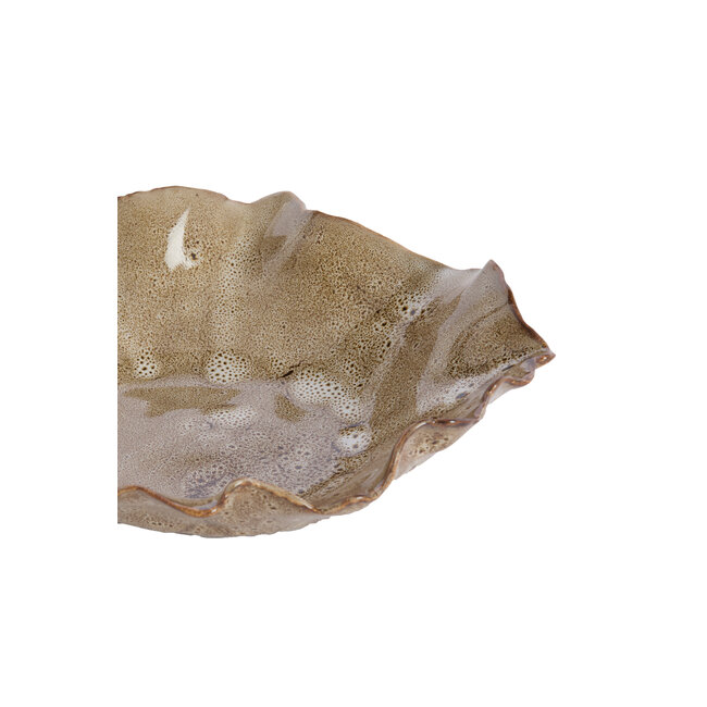 Light en Living Schaal 21,5x18,5x6,5 cm BANDA keramiek bruin