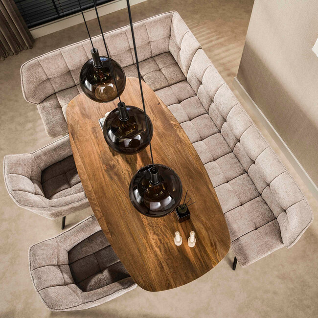 WoonStijl Eettafel Wave Centro Deens ovaal 180cm  Massief mango zand