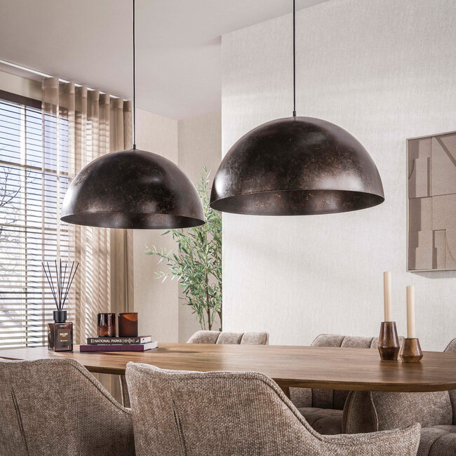 WoonStijl Hanglamp Dome 2-lichts Ø60cm Urban Bruin