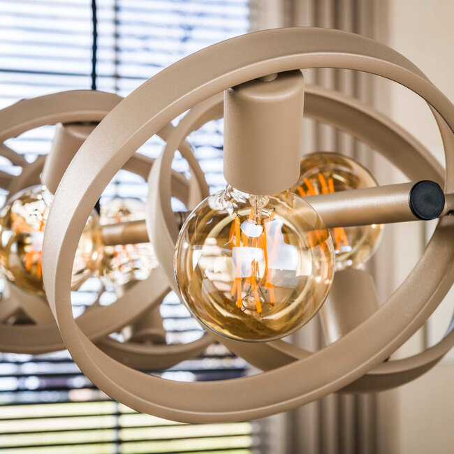 WoonStijl Hanglamp Hover 8-lichts beige