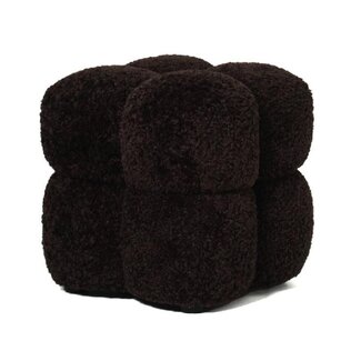 PTMD Poef teddy vierkant bruin