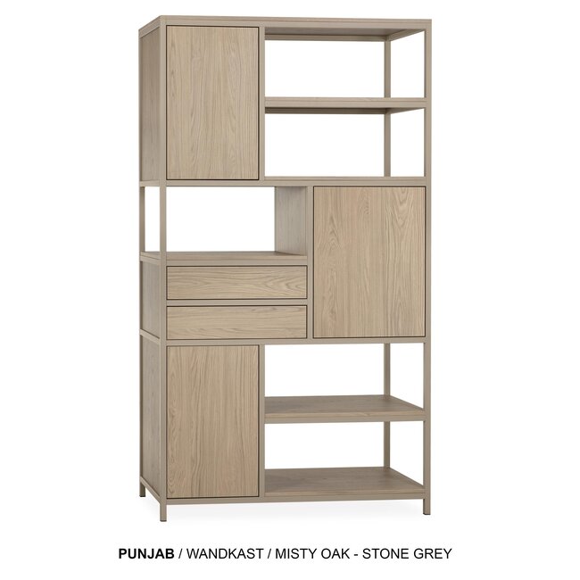 WoonMax Wandkast Punjab groot 120 cm - diverse kleurcombinaties