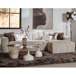 Tower Living Austin 2.5 zits + Chaise Rechts - Haga 30 beige