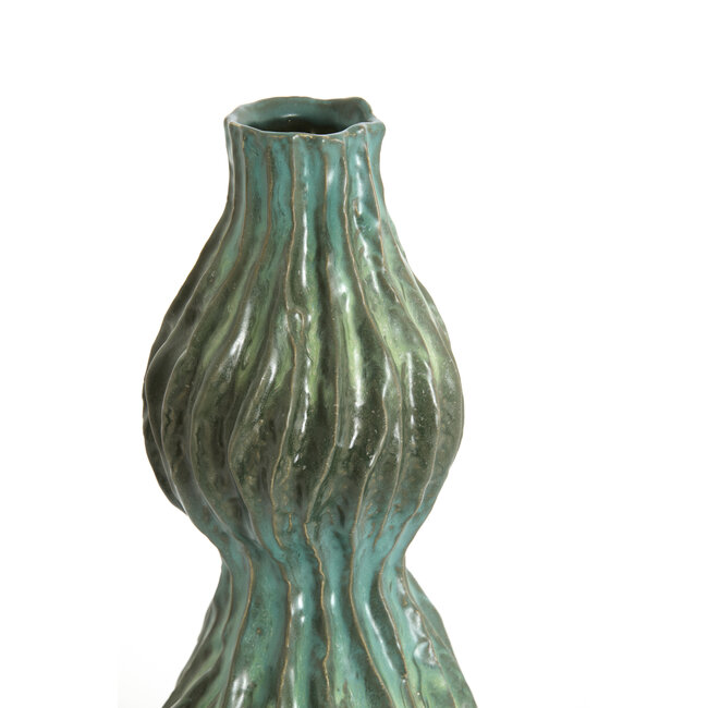 Light en Living Vaas deco  16,5x15,5x39 cm VANIA keramiek blauw