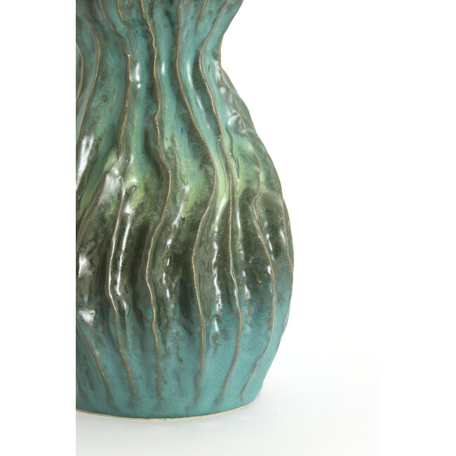 Light en Living Vaas deco  16,5x15,5x39 cm VANIA keramiek blauw