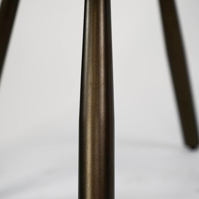 WoonStijl Armstoel Raster wieltjes Alura Zand met bruin frame