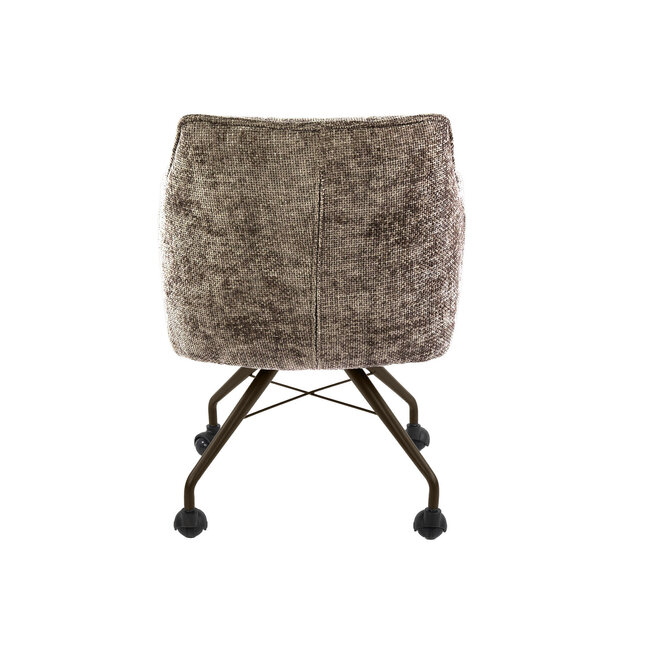 WoonStijl Armstoel Raster wieltjes Hoven champagne-bruin frame