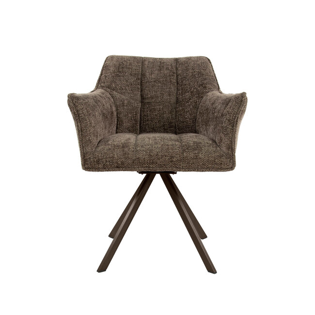 WoonStijl Armstoel Raster draaibaar Hoven taupe-bruin frame