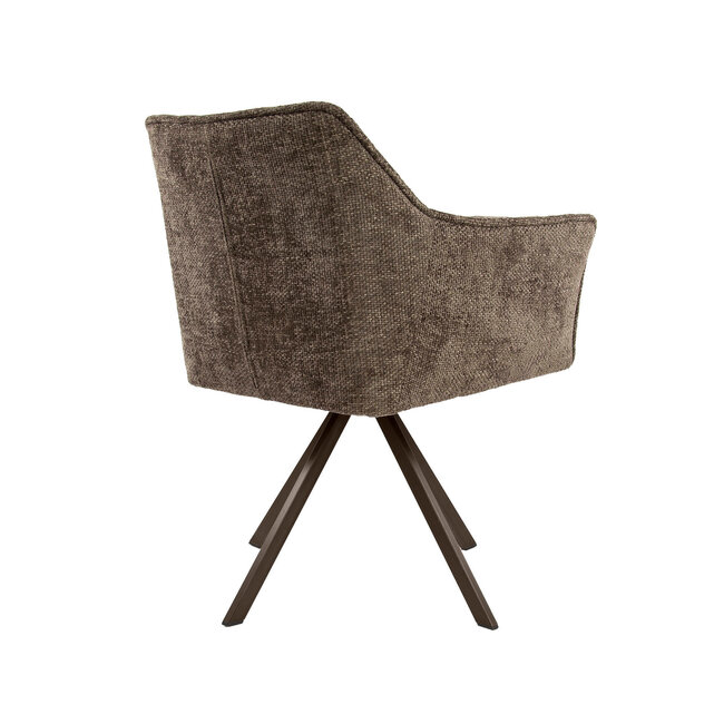 WoonStijl Armstoel Raster draaibaar Hoven taupe-bruin frame