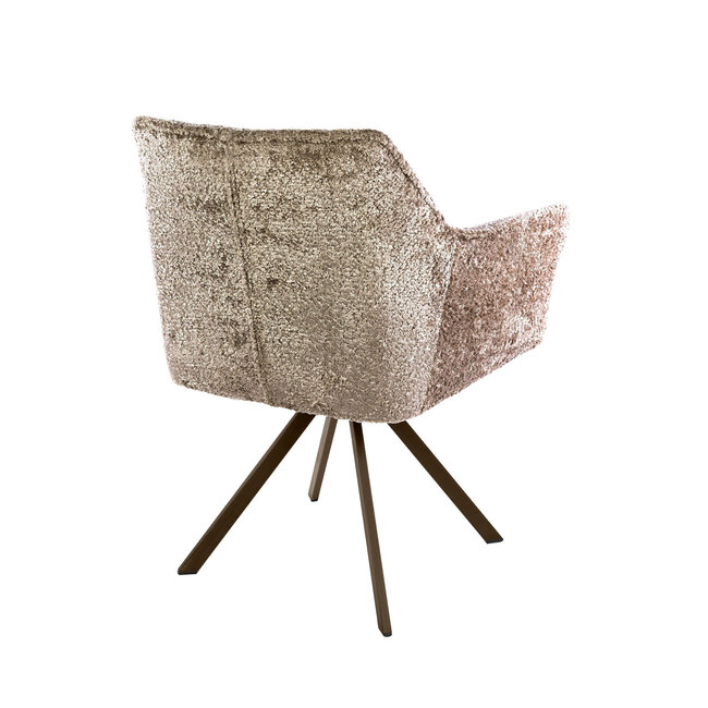 WoonStijl Armstoel Raster draaibaar Hoven zand-bruin frame