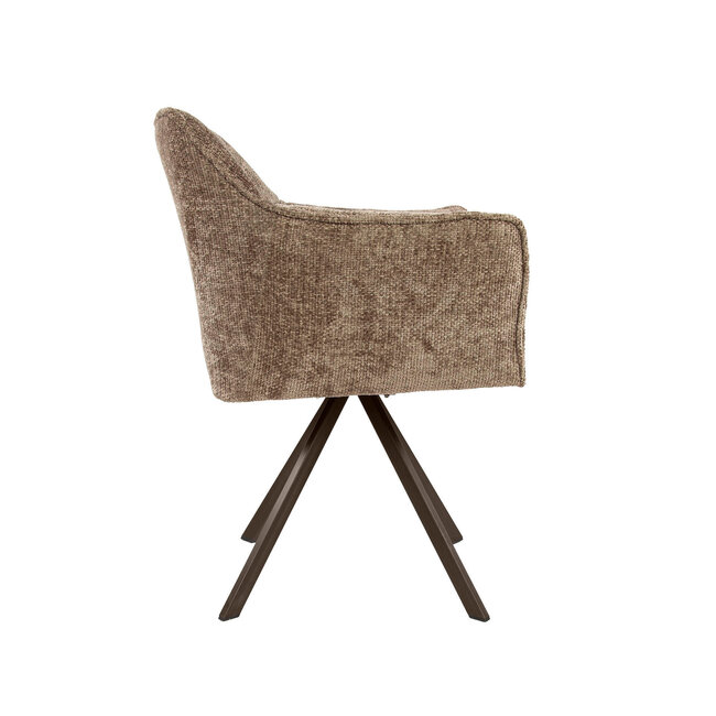 WoonStijl Armstoel Raster draaibaar Hoven champagne-bruin frame