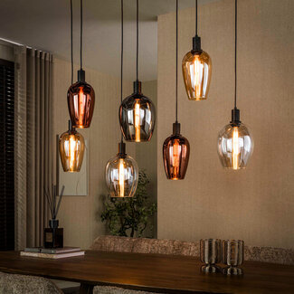 WoonStijl Hanglamp Amfora 7-lichts Artic zwart