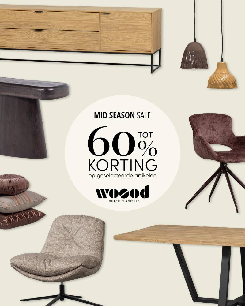 Woood Mid Season Sale | Tot 60% Korting op Meubels | De Woon Winkel