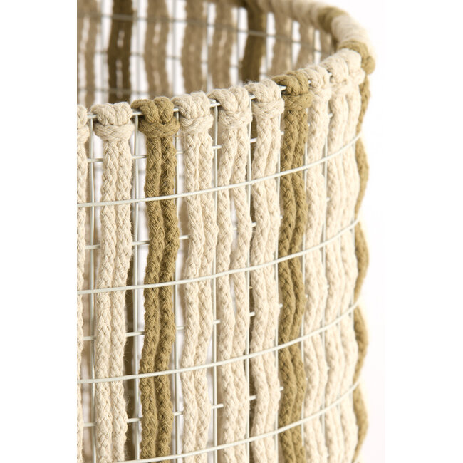 Light en Living Lampenkap 31-31-41,5 cm SIMBELIN crème + olijfgroen