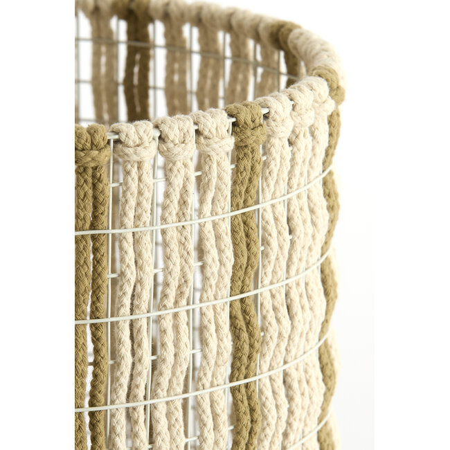 Light en Living Lampenkap 26-26-36,5 cm SIMBELIN crème + olijfgroen