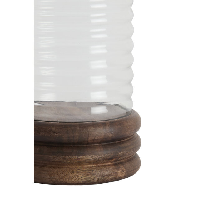 Light en Living Windlicht Ø23x34,5 cm MALDA mango hout bruin + glas
