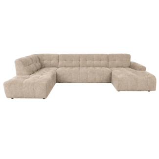 Tower Living Memphis Chaise Longue – 3 zits - Ottoman Links - Haga 30 beige