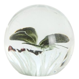 Light en Living Ornament Ø8x8 cm BUTTERFLY glas zwart