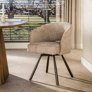 WoonStijl Armstoel Salon Cross draaibaar Cargo zand-bruin