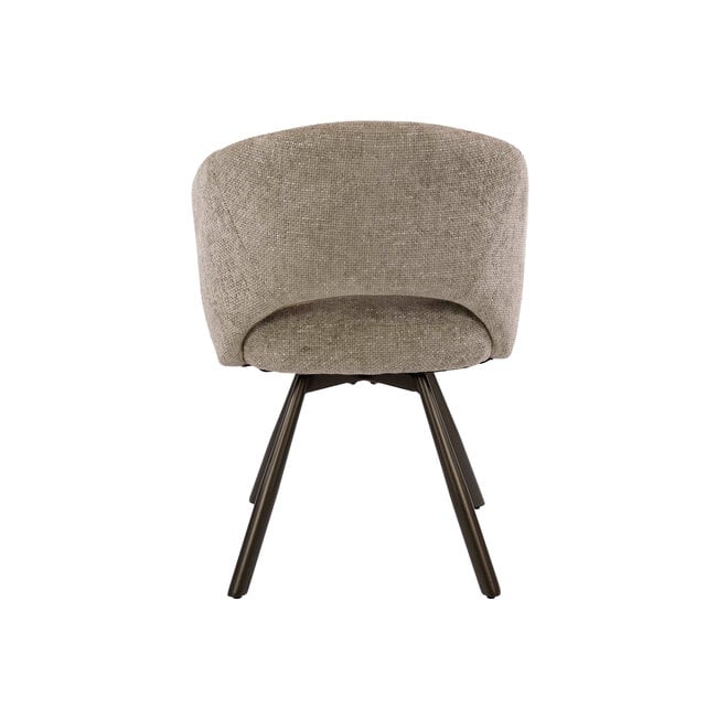 WoonStijl Armstoel Salon Cross draaibaar Boucle zand-bruin