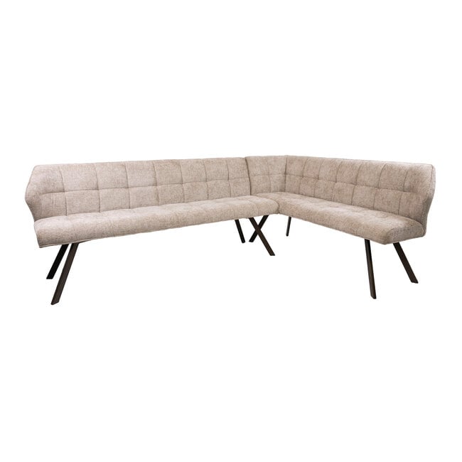 WoonStijl Hoekbank Raster rechts Hoven zand-bruin