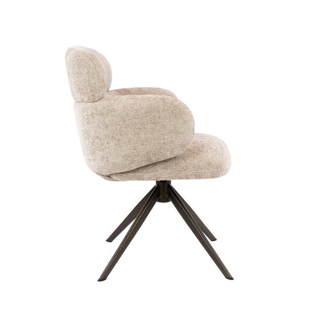 WoonStijl Armstoel Flex draaibaar Hoven zand-bruin