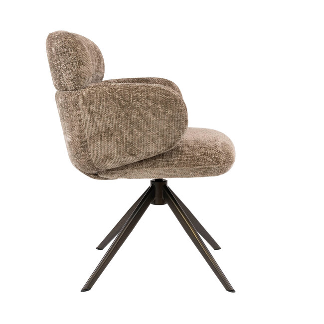 WoonStijl Armstoel Flex draaibaar Hoven champagne-bruin