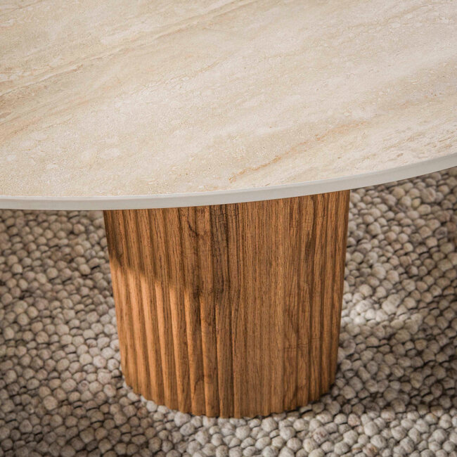 WoonStijl Salontafel Ceramo aperto set van 2  keramiek travertin