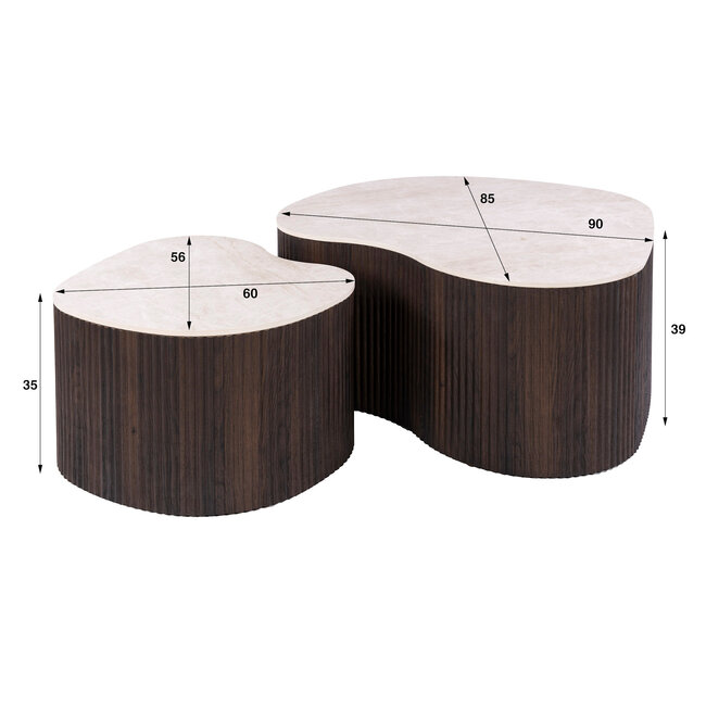 WoonStijl Salontafel Ceramo medio set van 2 keramiek Taj Mahal