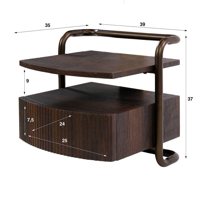 WoonStijl Nachtkastje Bend zwevend 1 lade