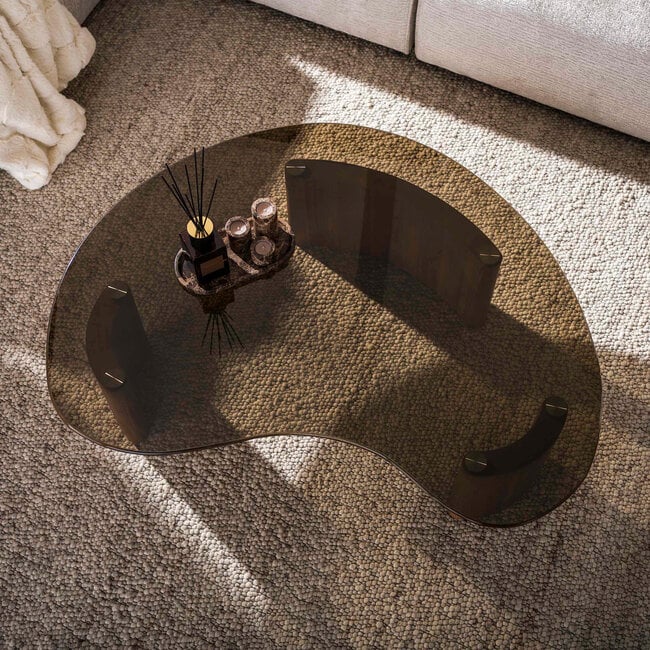 WoonStijl Salontafel Tinto organisch 130cm Brons glas