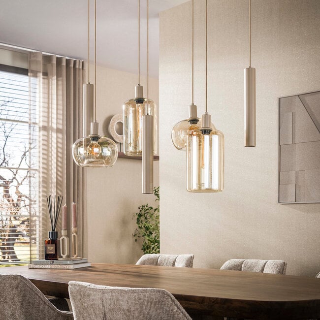 WoonStijl Hanglamp Serene 4+3-lichts Beige
