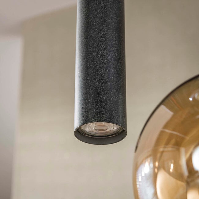 WoonStijl Hanglamp Sfera Tricolore getrapt 5-lichts Artic zwart