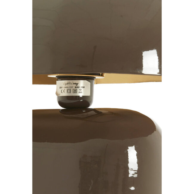 Light en Living Tafellamp 37x26x37 cm TODD glans donker bruin