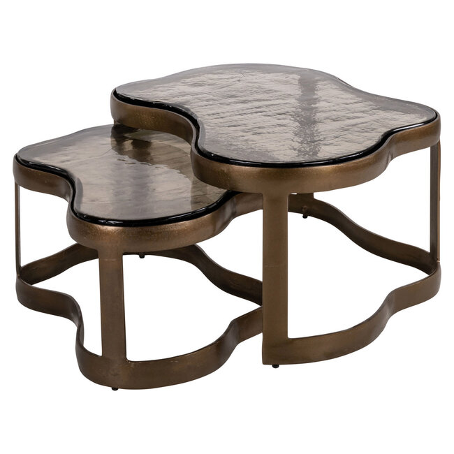 Richmond Interiors  Salontafel Fairfield brass antique (Set of 2)