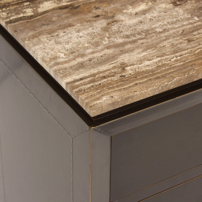 Richmond Interiors  Nachtkastje Russo brown 3-drawers