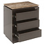 Richmond Interiors  Nachtkastje Russo brown 3-drawers