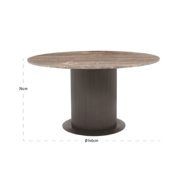 Richmond Interiors  Eettafel Russo brown 140Ø