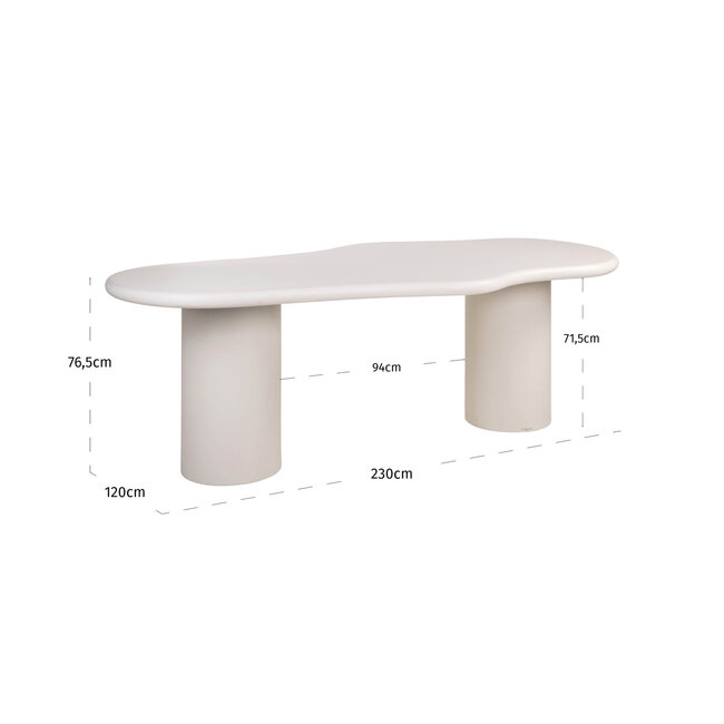 Richmond Interiors  Eettafel Bloomstone white 230
