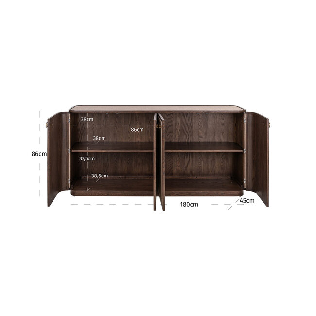 Richmond Interiors  Dressoir Willox brown 4-doors