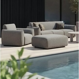 Richmond Interiors  Buiten poef & voetenbank Dawson greige alpine