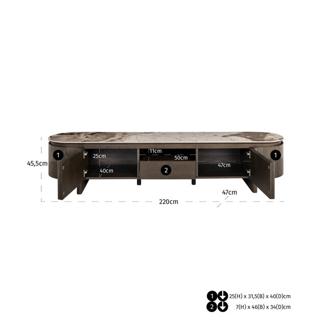 Richmond Interiors  TV-meubel Langford brown