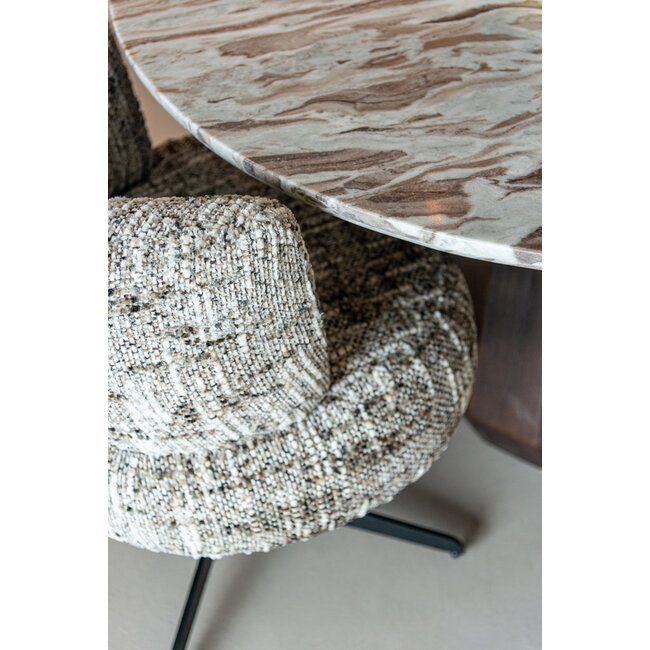 Richmond Interiors  Eettafel Oberoy Blush beige 130Ø